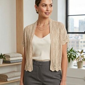 Ruby Rd. Gold Color Knit Cardigan